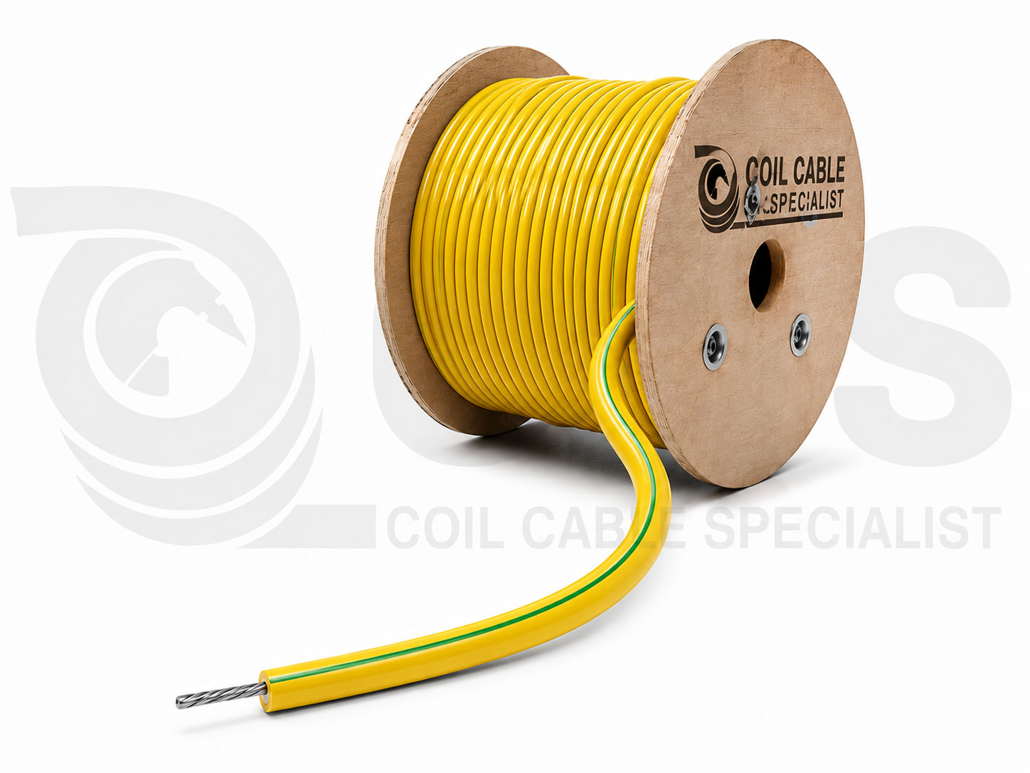 18 AWG 1 Conductor Test Lead Cable with Yellow and Green Flame Retardant Polyurethane Jacket - P/N 1801PM45B
