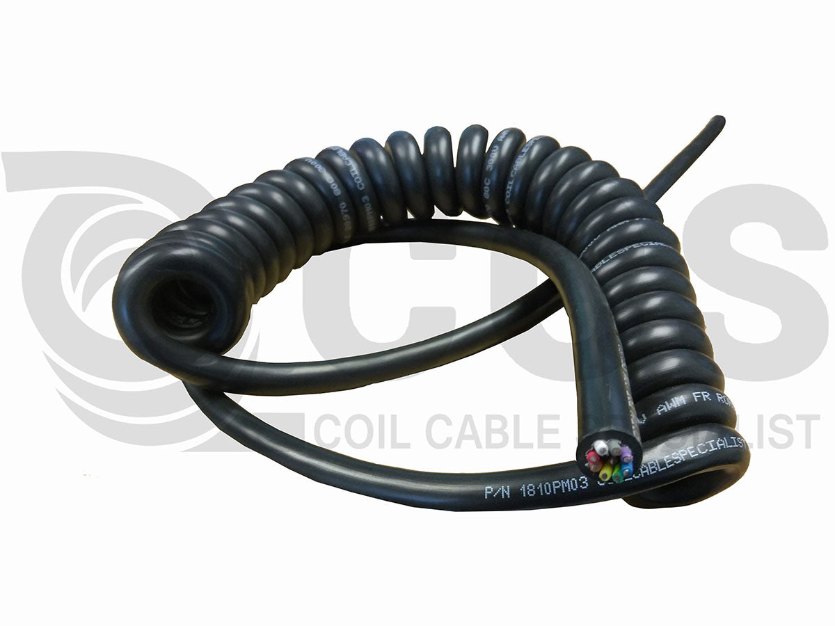 18 AWG 7 CONDUCTOR - 300V BLACK FR PU JACKET - P/N 1807PM03