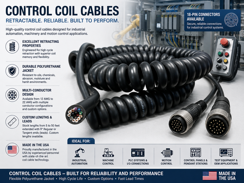 18 AWG 7 CONDUCTOR - 300V BLACK FR PU JACKET - P/N 1807PM03 – Coil