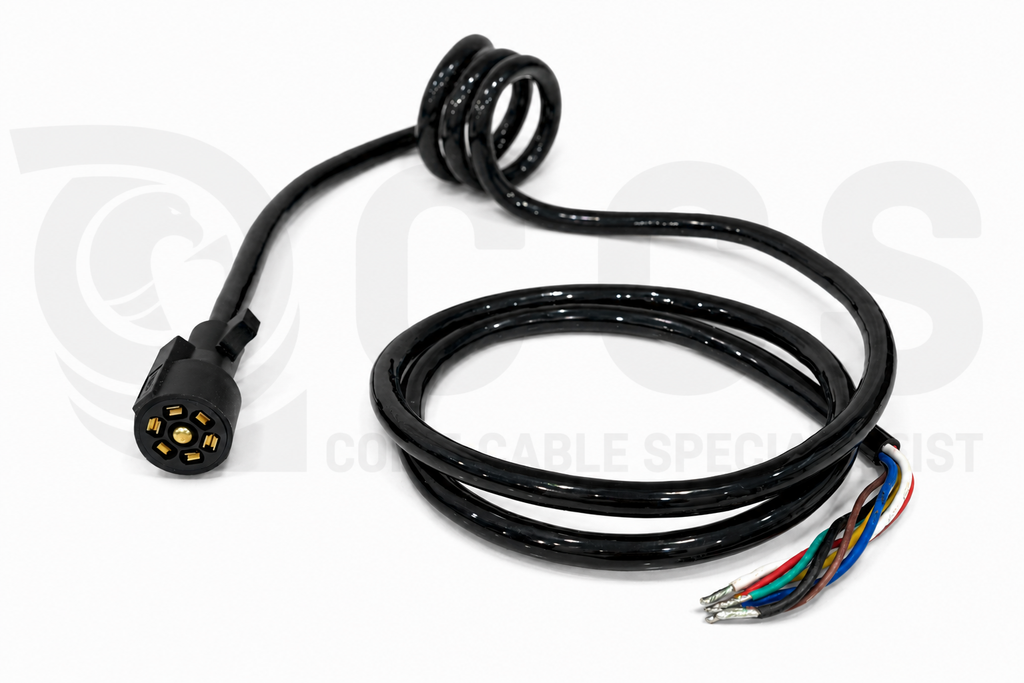 TR07PINT 7-Pin RV Style Trailer Coil Cable with Durable Polyurethane Jacket