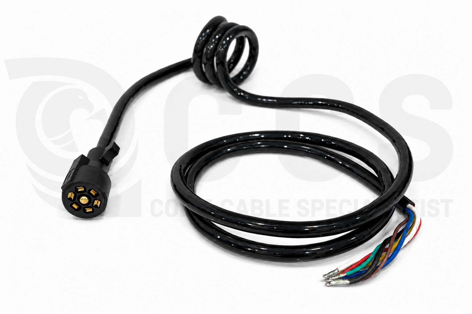 TR07PINT 7-Pin RV Style Trailer Coil Cable with Durable Polyurethane Jacket