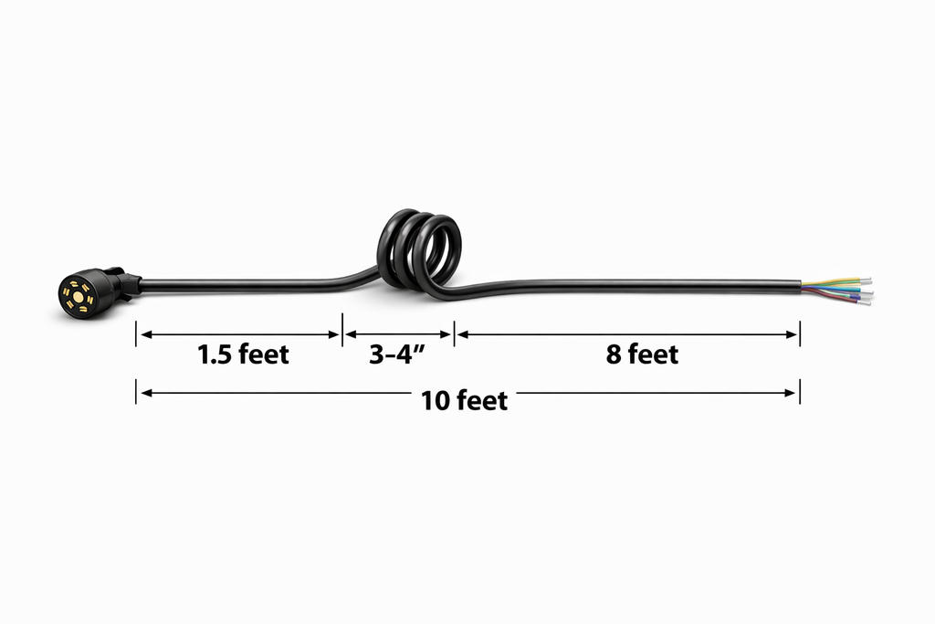 TR07PINT 7-Pin RV Style Trailer Coil Cable with Durable Polyurethane Jacket