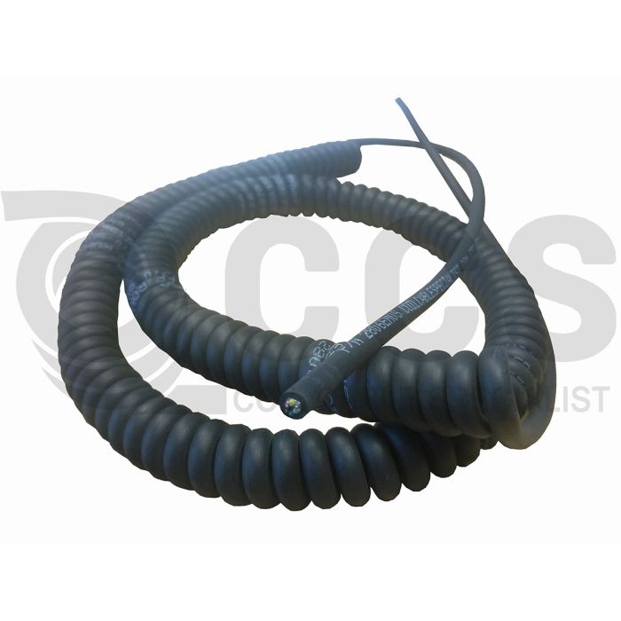 Coil Cable Specialist Inc. - Custom Coiled Cords 28 AWG 4 CONDUCTORS -  SHIELDED BLACK FR PU JACKET - P/N 2804EM0S Coil Cable Specialist Inc. -  Custom Coiled Cords